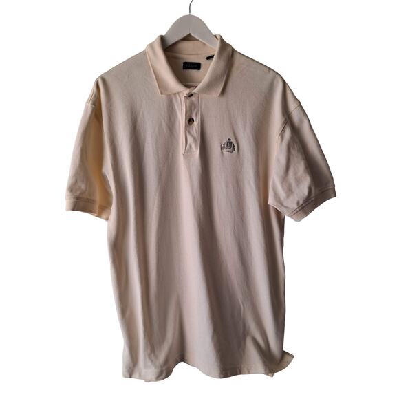 Izod Ivory Colored 100% Cotton Short Sleeve Polo Shirt - Size L - Picture 1 of 10